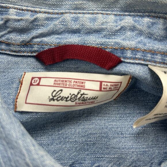 Levi Strauss Shirt Mens XL Denim Western Pearl Snap Long Sleeve Casual - Picture 5 of 13